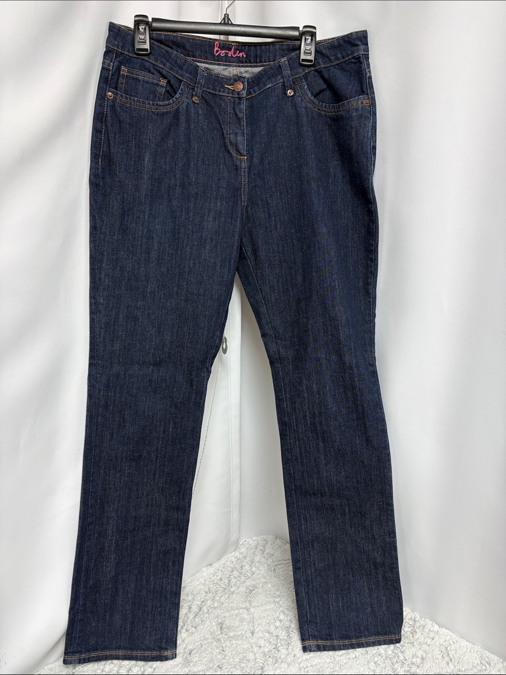 Boden Dark Indigo Straight-Leg Mid-Rise Jeans 12L